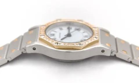 Cartier Santos 0907 25mm Yellow gold and Stainless steel White 4