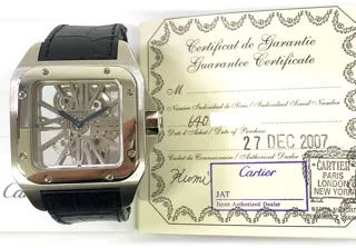 Cartier Santos W2020018 Palladium Skeletonized