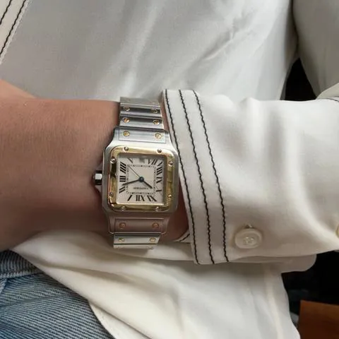 Cartier Santos Galbée 1566 29mm Yellow gold and Stainless steel White 2