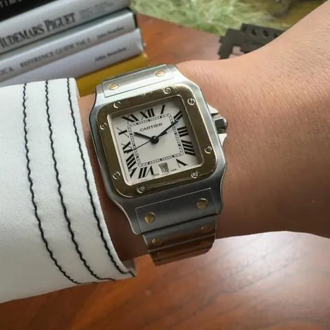 Cartier Santos Galbée 1566 29mm Yellow gold and Stainless steel White 3