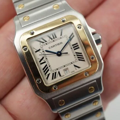 Cartier Santos Galbée 1566 29mm Yellow gold and Stainless steel White 5