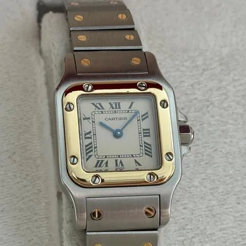 Cartier Santos Galbée 1567 24mm Yellow gold and Stainless steel White