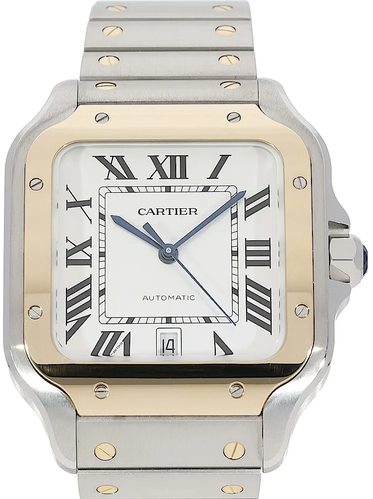 Cartier Santos W2SA0009 40mm Yellow gold Silver