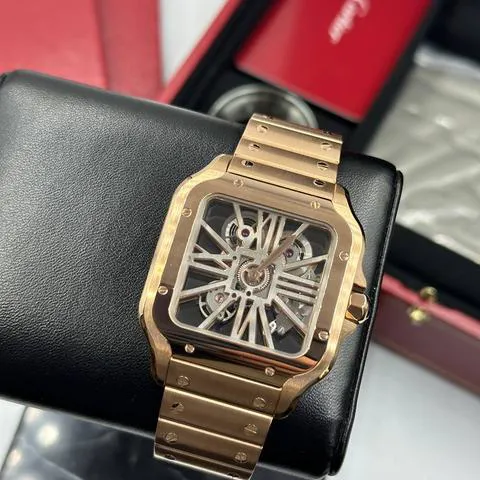 Cartier Santos WHSA0016 40mm Rose gold Skeletonized 4