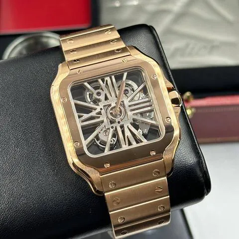 Cartier Santos WHSA0016 40mm Rose gold Skeletonized 5