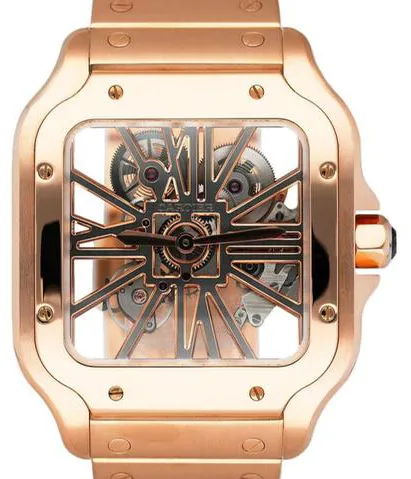 Cartier Santos WHSA0016 39.5mm Rose gold Skeletonized