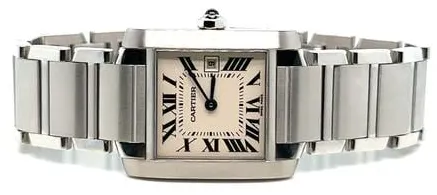 Cartier Tank Française W51011Q3 25mm Stainless steel White