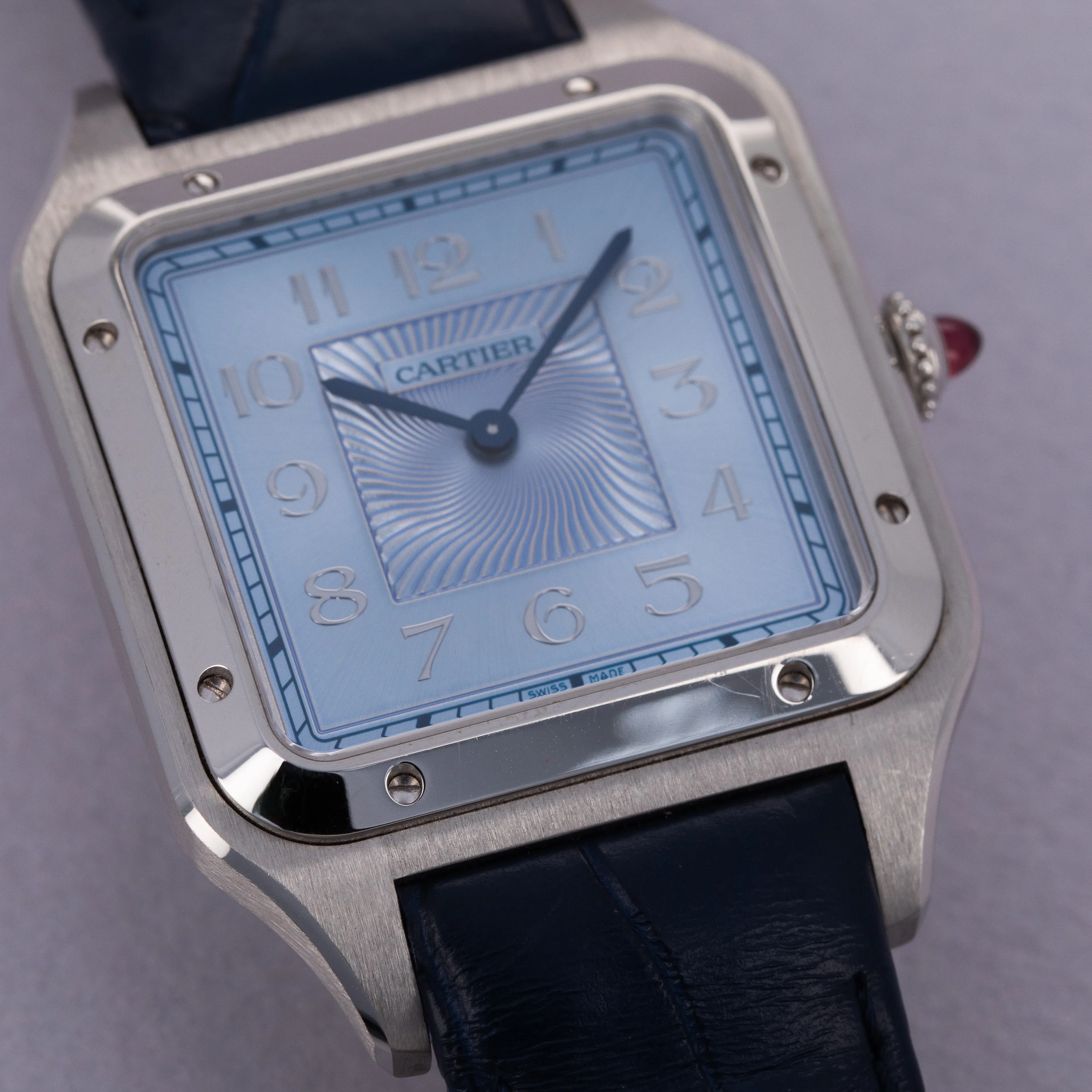 Cartier Santos Dumont WGSA0050 34mm Platinum Blue 1