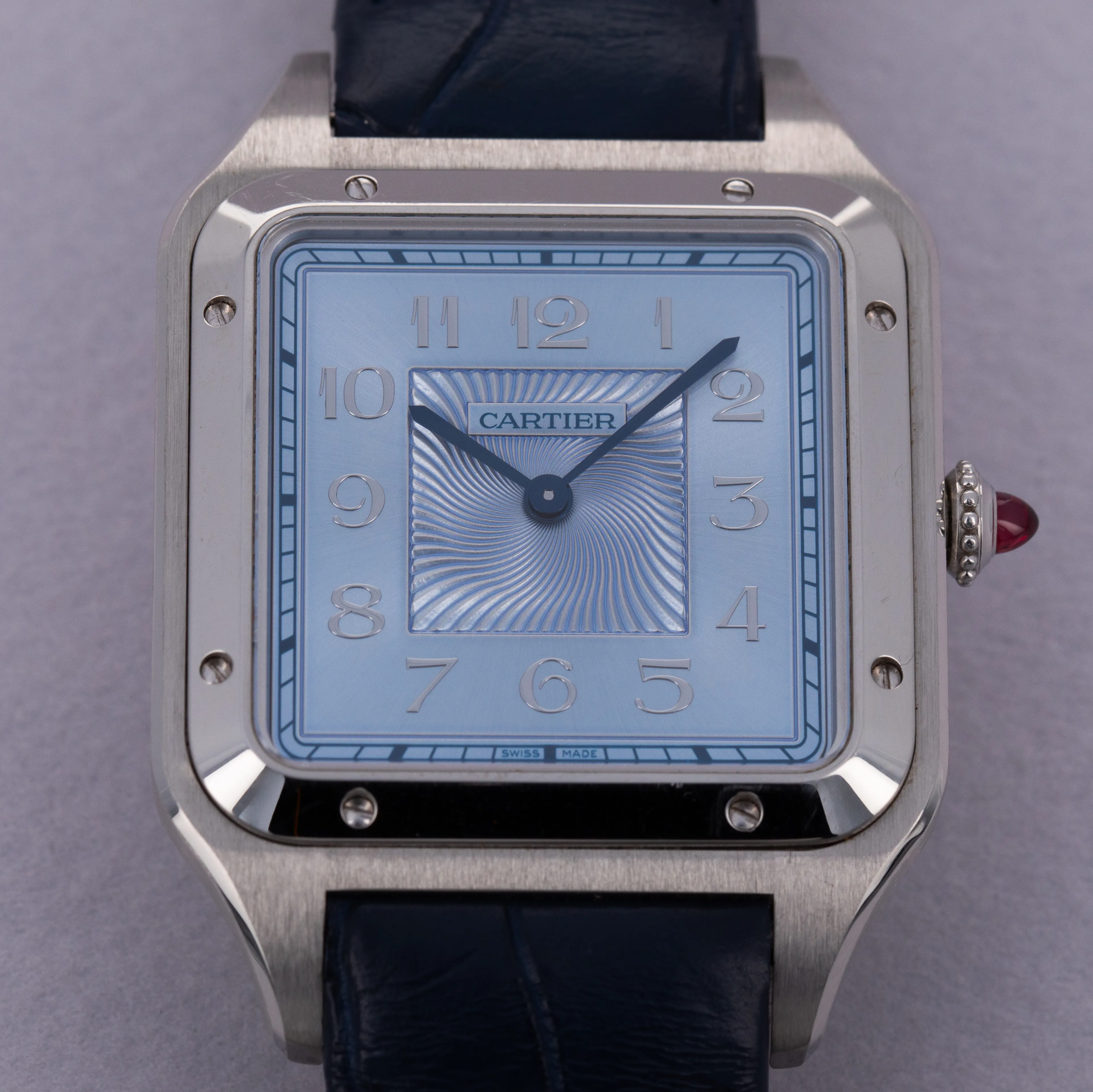 Cartier Santos Dumont WGSA0050 34mm Platinum Blue 10