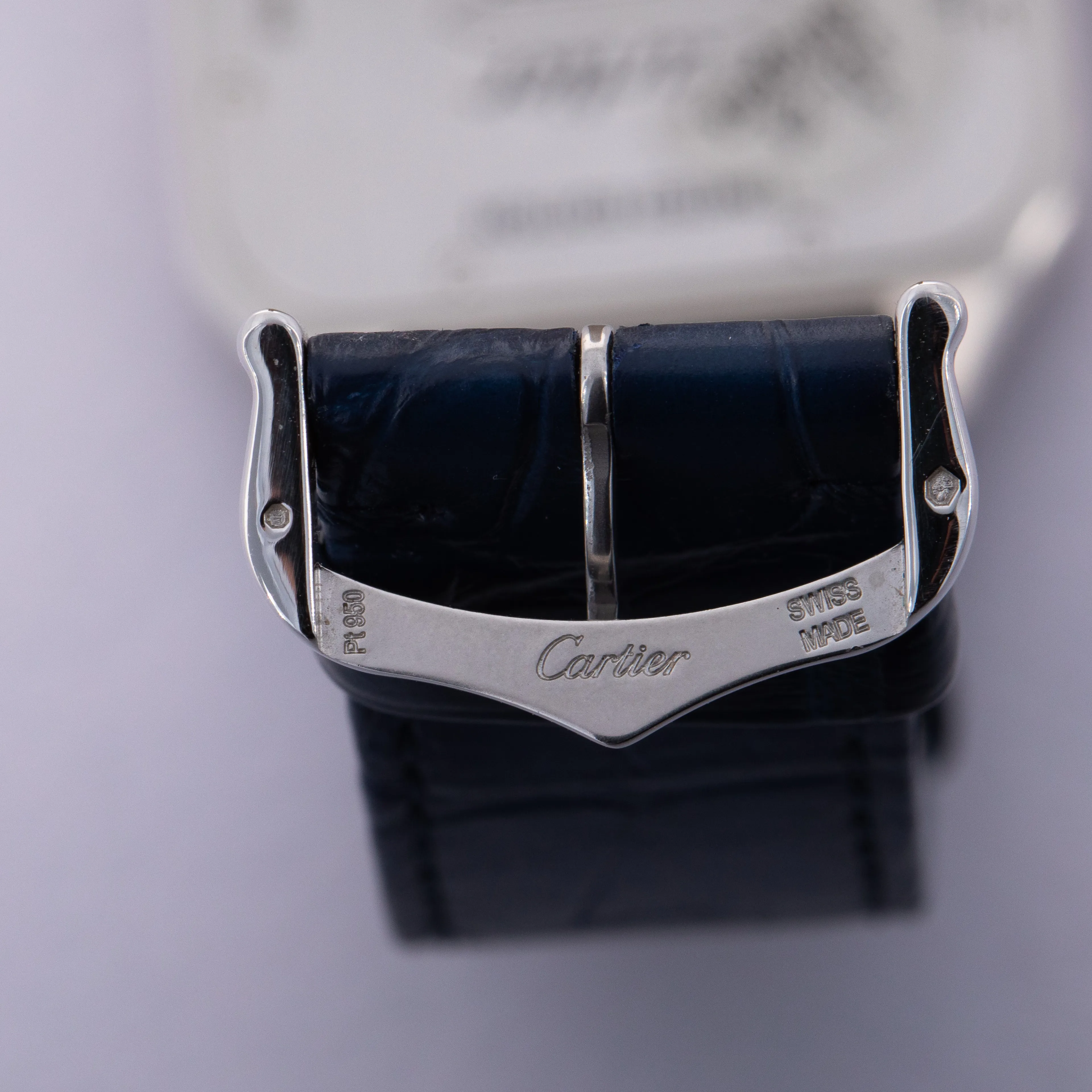 Cartier Santos Dumont WGSA0050 34mm Platinum Blue 11