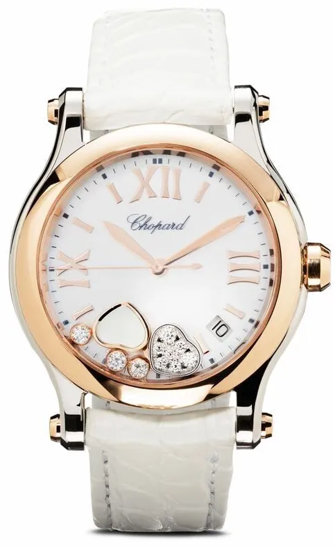 Chopard Happy Sport 278582-6009 36mm Rose gold and Stainless steel White