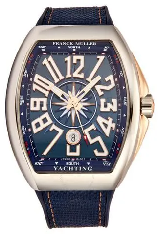 Franck Muller Vanguard V 45 SC DT 45mm Yellow gold and Stainless steel Blue