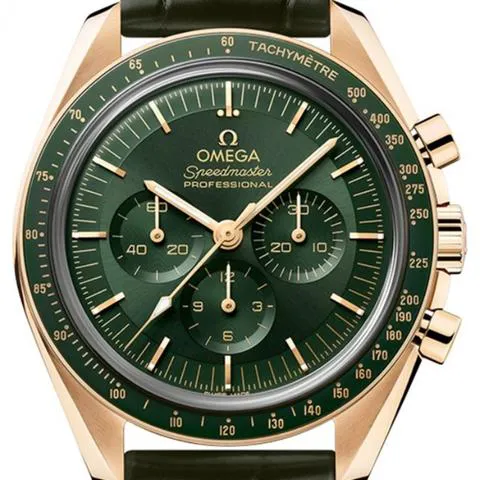 Omega Speedmaster Moonwatch 310.63.42.50.10.001 42mm Yellow gold Green