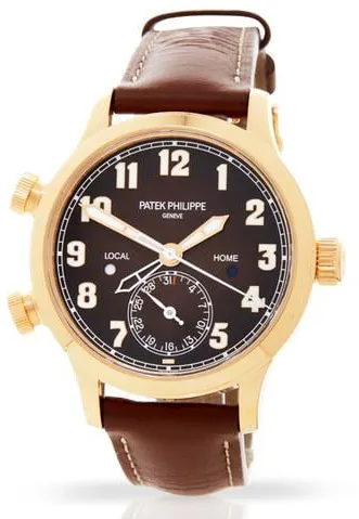 Patek Philippe Calatrava Pilot Travel Time 7234R-001 37.5mm Rose gold Brown