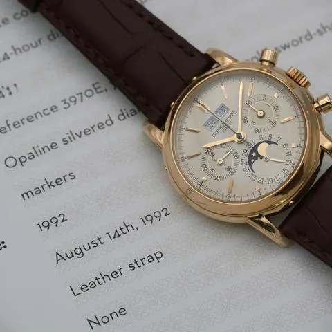 Patek Philippe Perpetual Calendar Chronograph 3970E 36mm Yellow gold Silver 4