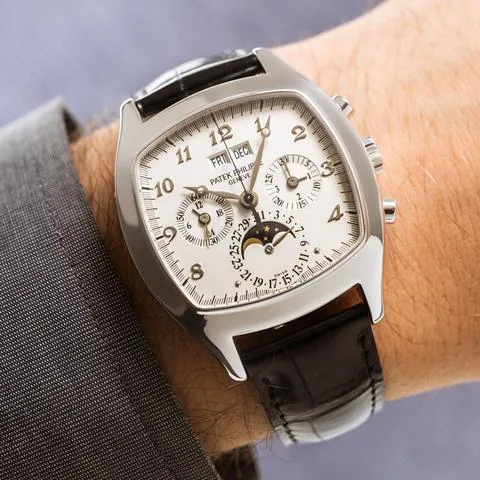 Patek Philippe Perpetual Calendar Chronograph 5020G 45mm White gold Silver 4