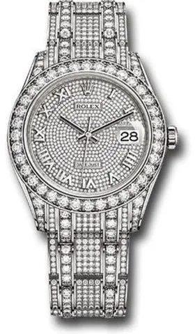 Rolex 86409 39mm White gold Pave