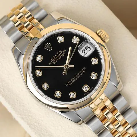 Rolex Datejust 31 178243 31mm Yellow gold and Stainless steel Black Diamond