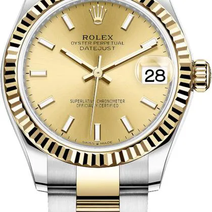 Rolex Datejust 31 278273 31mm Yellow gold and Stainless steel Champagne