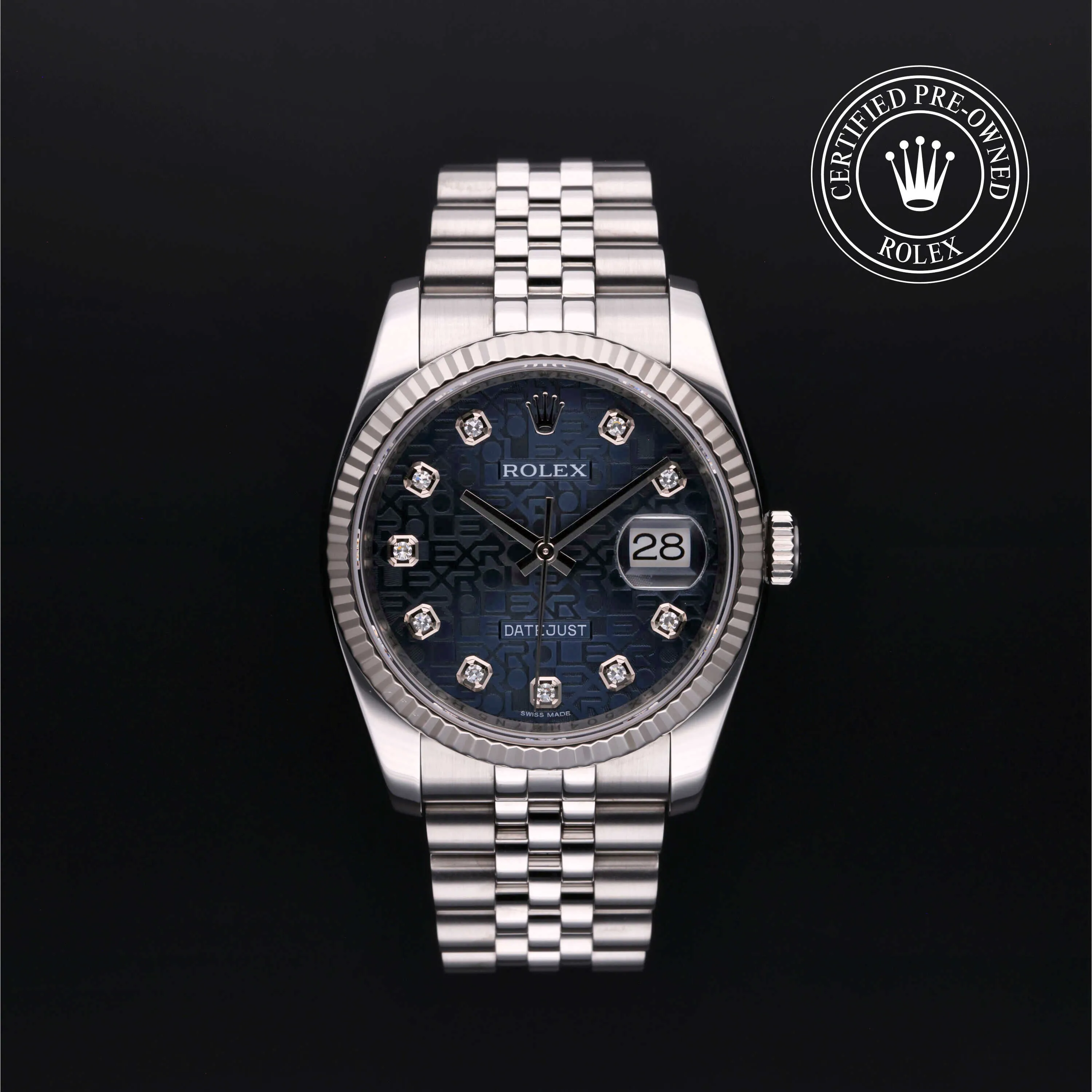 Rolex Datejust 36 116234 36mm White gold and diamond-set Blue