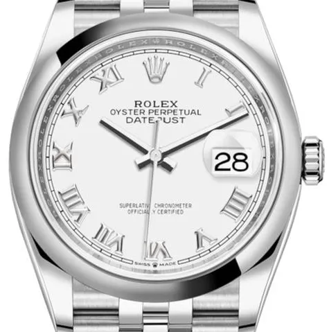 Rolex Datejust 36 126200 36mm Stainless steel White