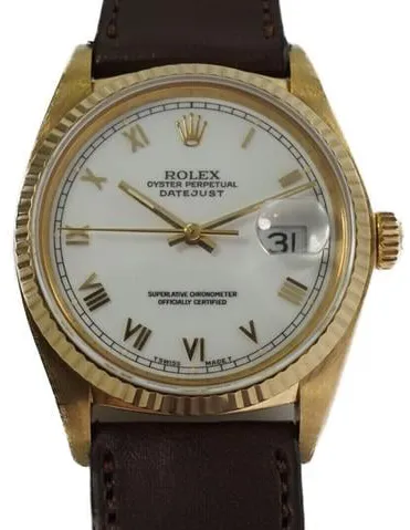 Rolex Datejust 36 16018 36mm Yellow gold White