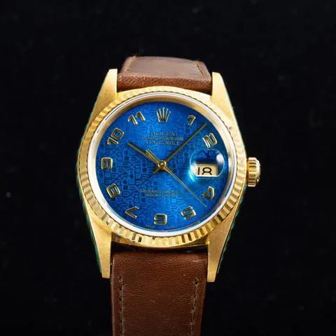 Rolex Datejust 36 16018 36mm Yellow gold Blue