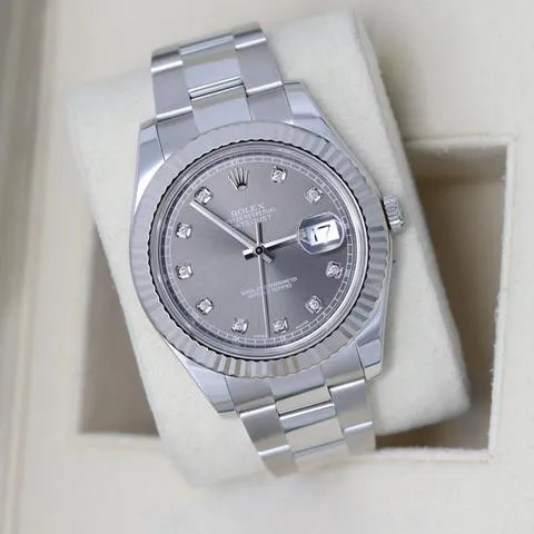 Rolex Datejust II 116334 41mm Stainless steel Grey Diamond