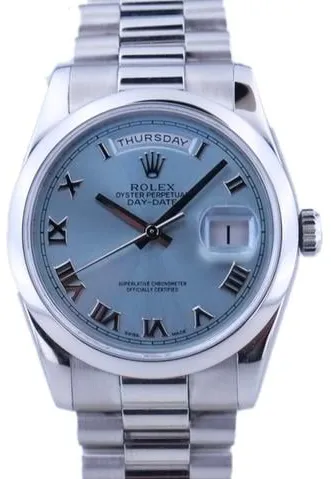 Rolex Day-Date 36 118206 36mm Platinum Blue