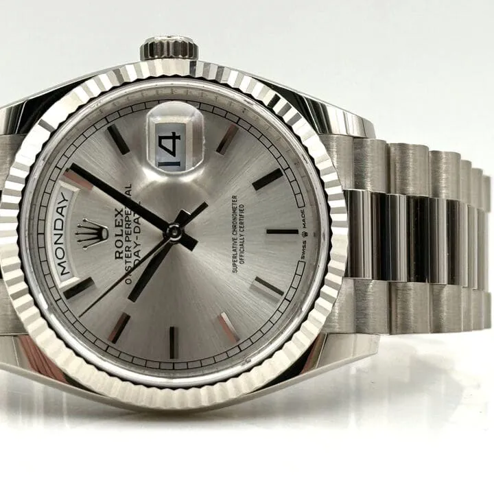 Rolex Day-Date 36 128239-0005 36mm 18k white gold Silver 3