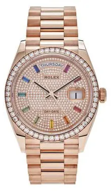 Rolex Day-Date 36 128345RBR 36mm Rose gold Pave