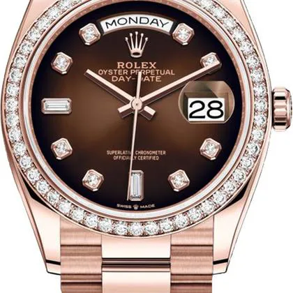 Rolex Day-Date 36 128345RBR 36mm Rose gold Brown