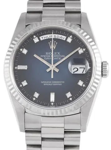 Rolex Day-Date 36 18039 36mm White gold Blue