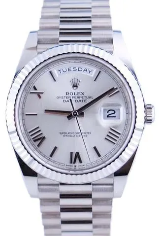 Rolex Day-Date 40 228239 40mm White gold Silver