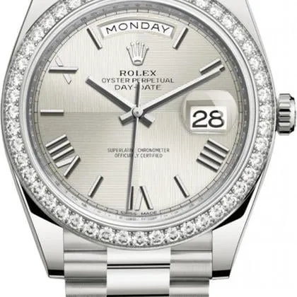 Rolex Day-Date 40 228349RBR 40mm White gold Silver