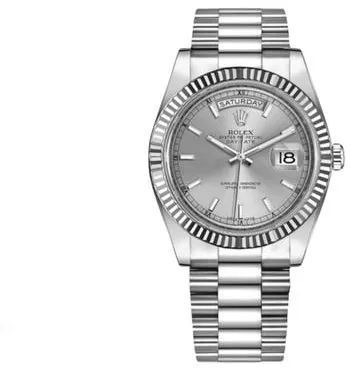 Rolex Day-Date II 218239 36mm White gold Silver