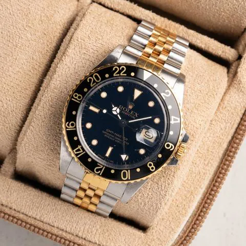 Rolex GMT-Master 16753 40mm Yellow gold and Stainless steel Black