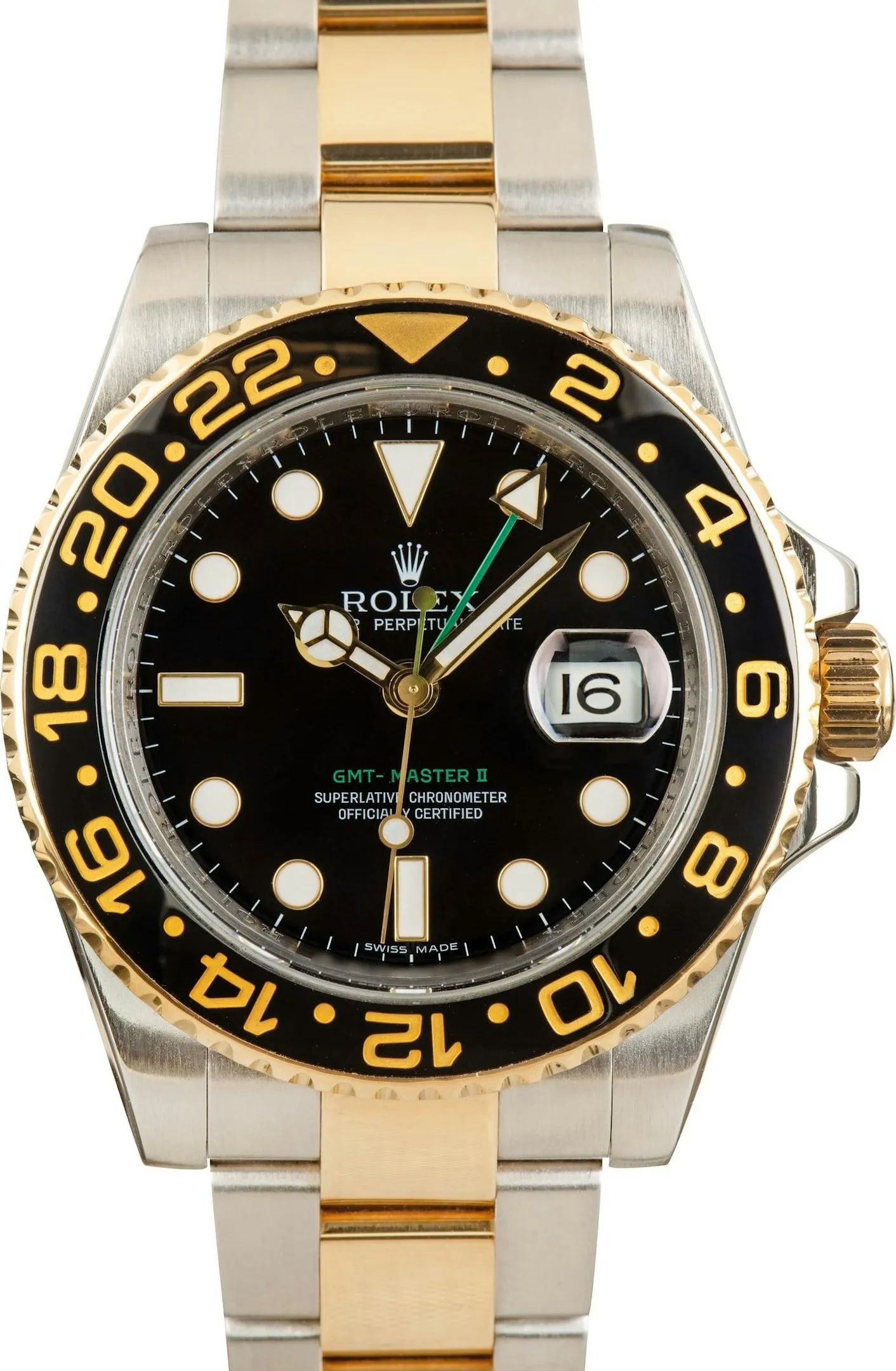 Rolex GMT-Master II 116713 40mm Yellow gold and Stainless steel Black