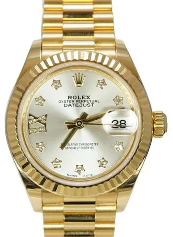 Rolex Lady-Datejust 279178 28mm Yellow gold Silver 4