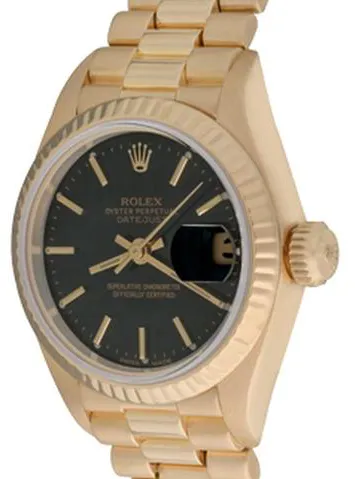 Rolex Lady-Datejust 69178 26mm Yellow gold Black