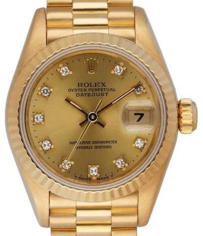 Rolex Lady-Datejust 69178 26mm Yellow gold Champagne