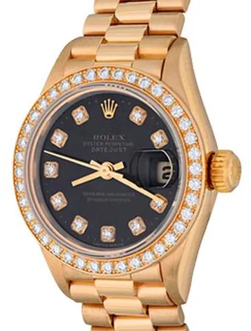 Rolex Lady-Datejust 69178 26mm Yellow gold Black