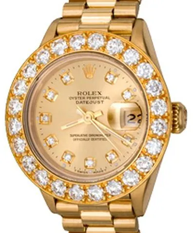 Rolex Lady-Datejust 69178 26mm Yellow gold Champagne