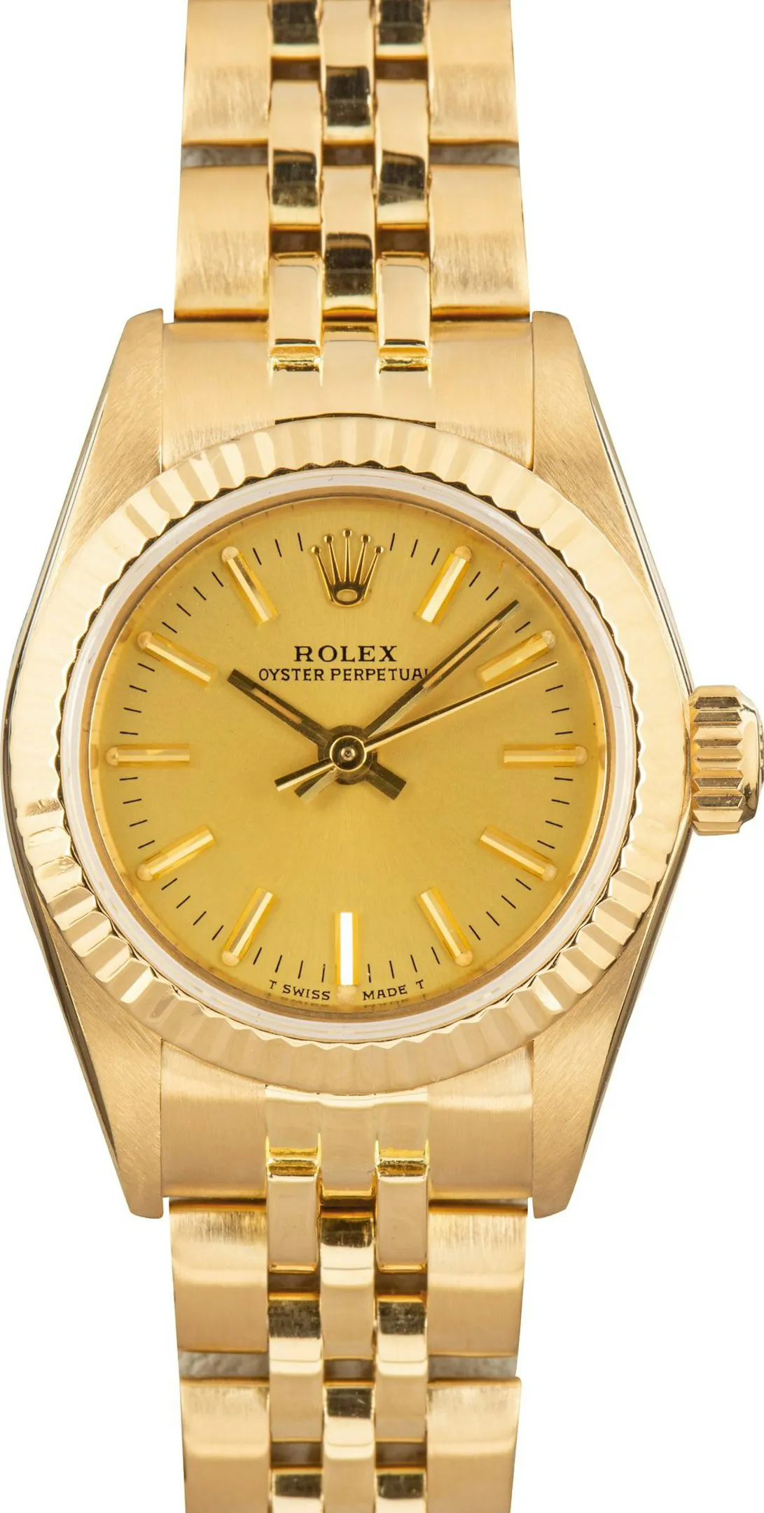 Rolex Oyster Perpetual 26 67198 26mm Yellow gold Champagne