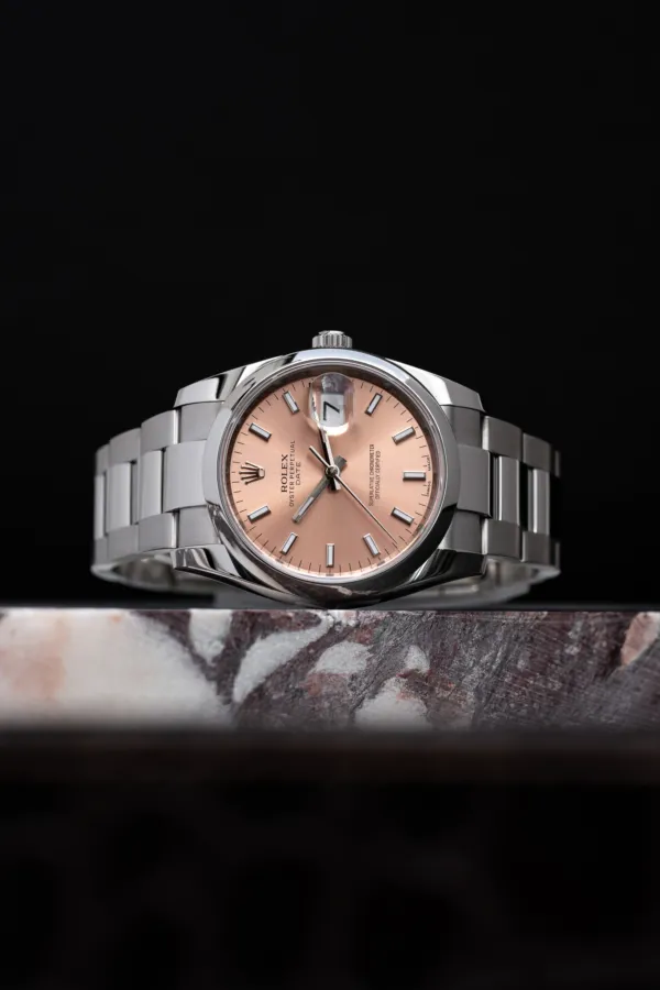 Rolex Oyster Perpetual Date 115200 34mm Acier Rose 2