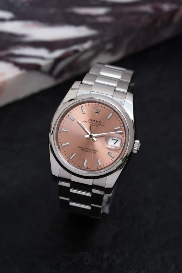 Rolex Oyster Perpetual Date 115200 34mm Acier Rose 3