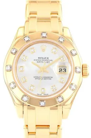 Rolex Lady-Datejust Pearlmaster 80318 29mm Yellow gold Mother-of-pearl