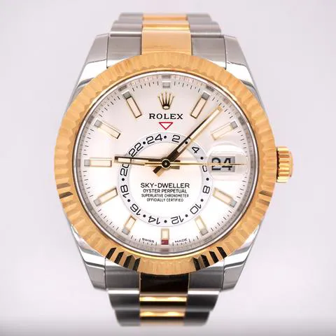 Rolex Sky-Dweller 326933 42mm Yellow gold and Stainless steel White