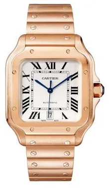 Cartier Santos WGSA0018 47.5mm Rose gold Silver