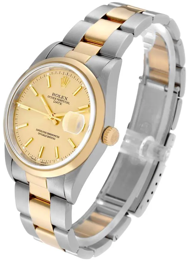 Rolex Oyster Perpetual Date 15203 34mm Stainless steel Champagne 1